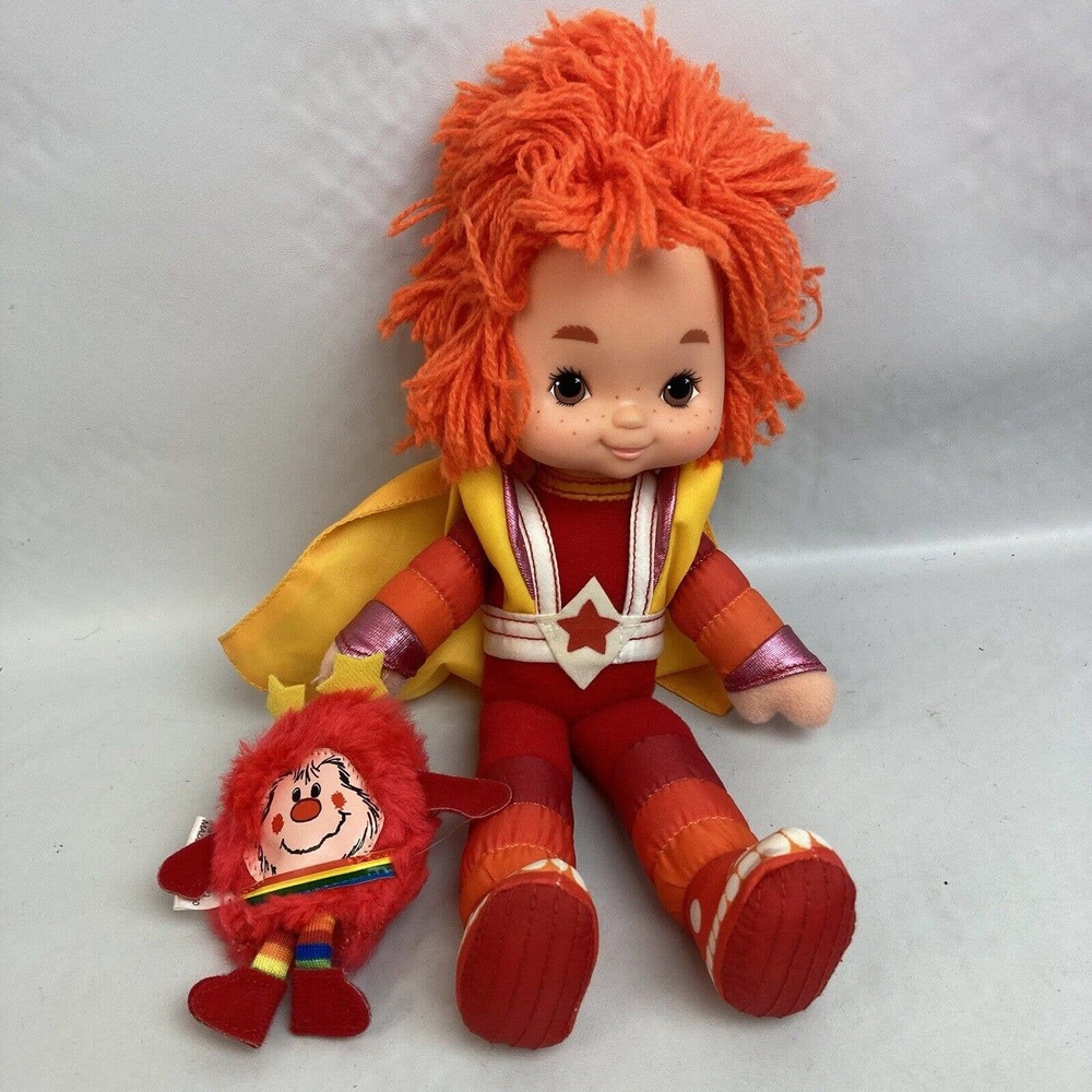Rainbow Brite 10" Red Butler vintage doll and Romeo Sprite 1983